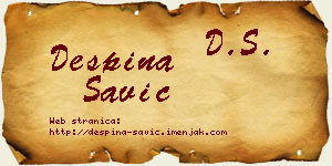 Despina Savić vizit kartica